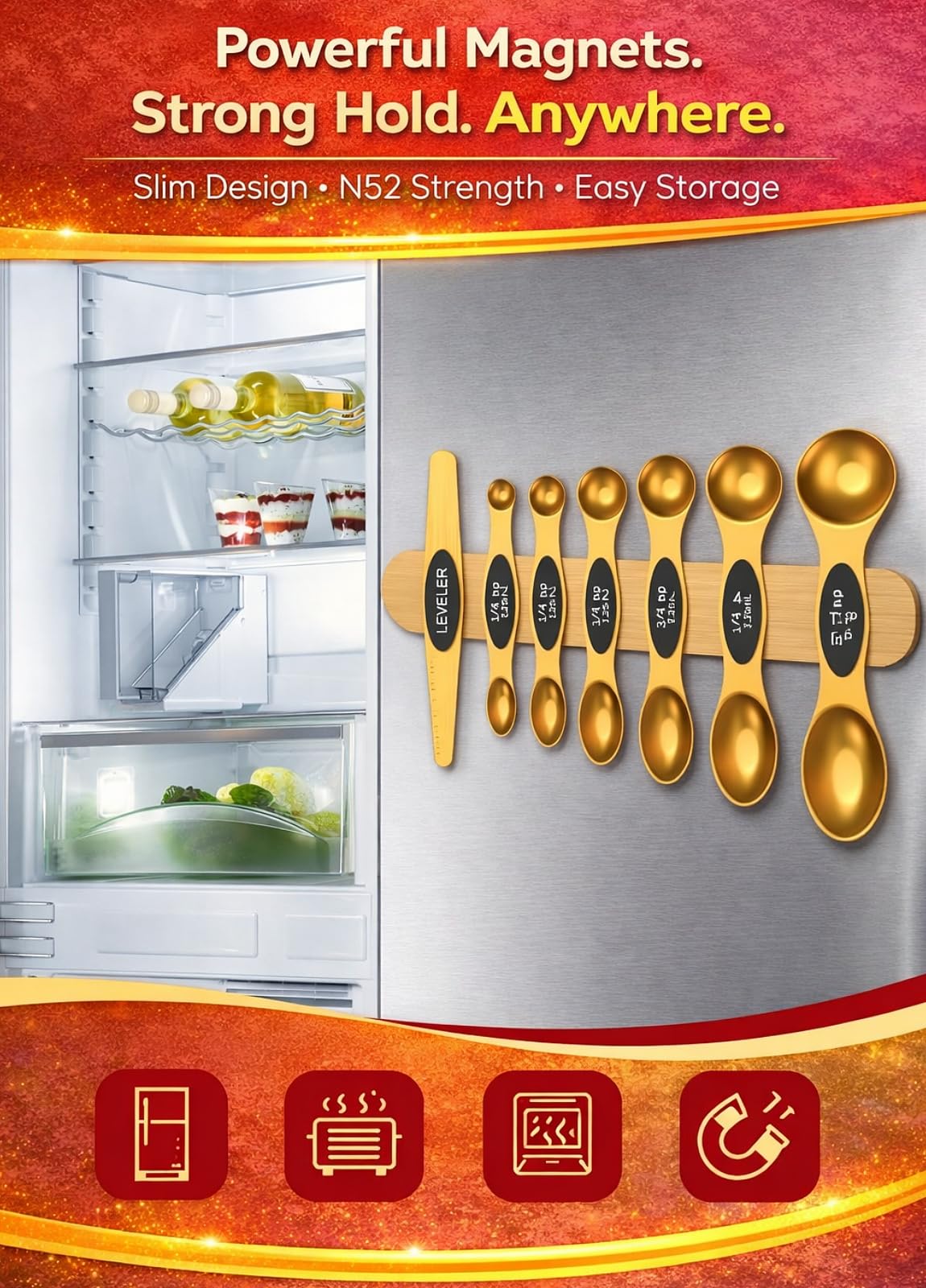 Howgoody dual-design spoons with rectangular and round ends ideal for jars