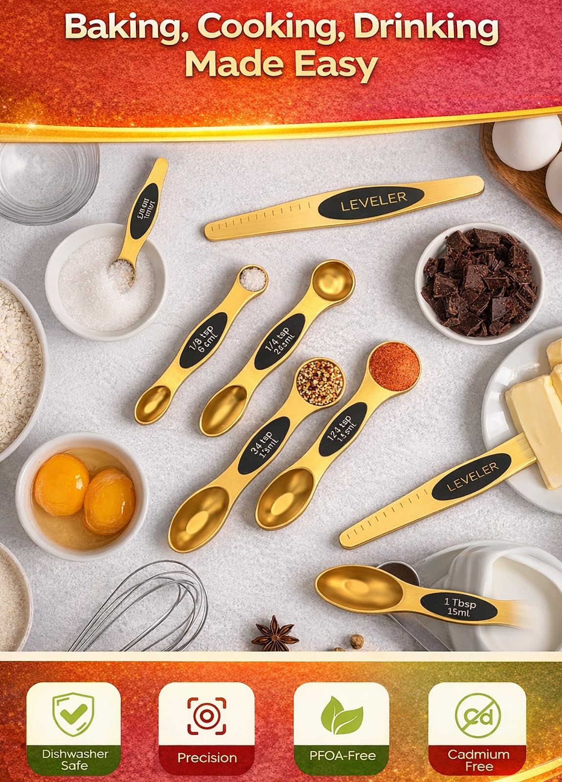 Howgoody heavy-duty stainless steel spoons highlight durability for years of cooking