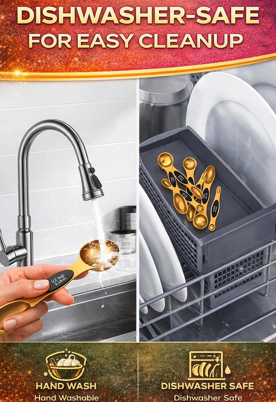 Howgoody magnetic storage keeps spoons together, preventing clutter in drawers