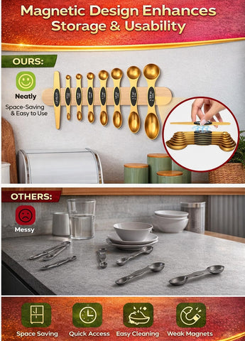 Howgoody spoons designed to fit most spice jars for easy ingredient access