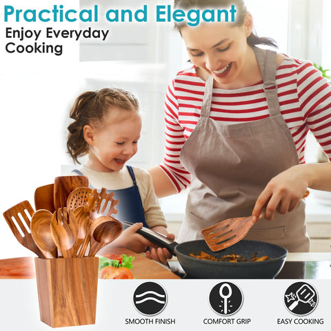 HOWHONG utensil holder keeps tools organized and within reach