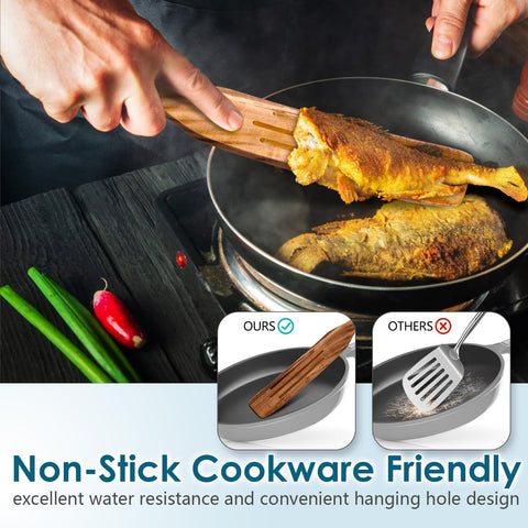 HOWHONG handcrafted spurtle design with smooth edges for balanced control