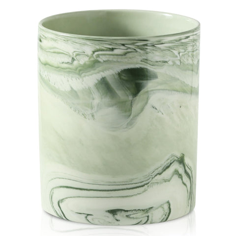 Howise marble green utensil holder side view showing sturdy ceramic construction for busy kitchens.