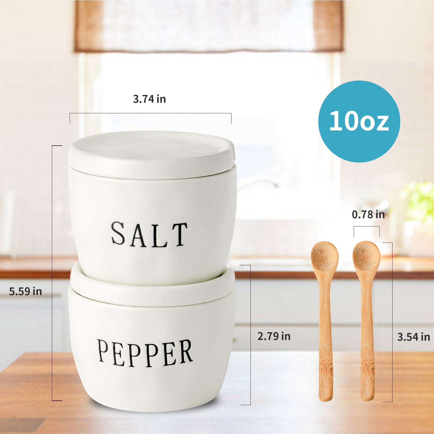 Howise stackable salt and pepper bowls design for space-saving storage.