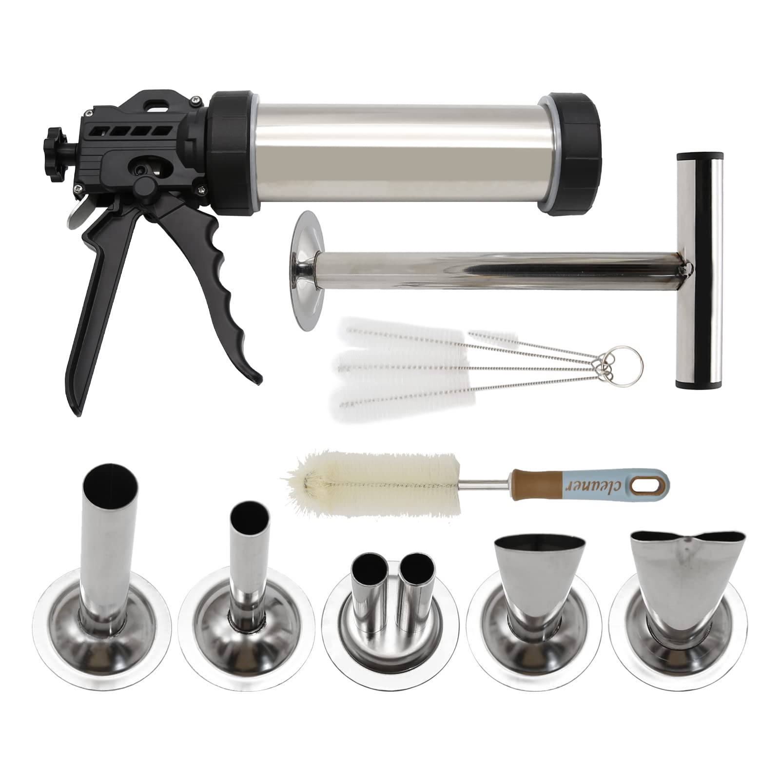 Hoypeyfiy jerky gun with five nozzles for versatile meat shapes