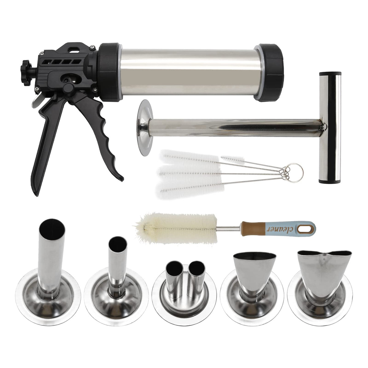 Hoypeyfiy jerky gun with five nozzles for versatile meat shapes