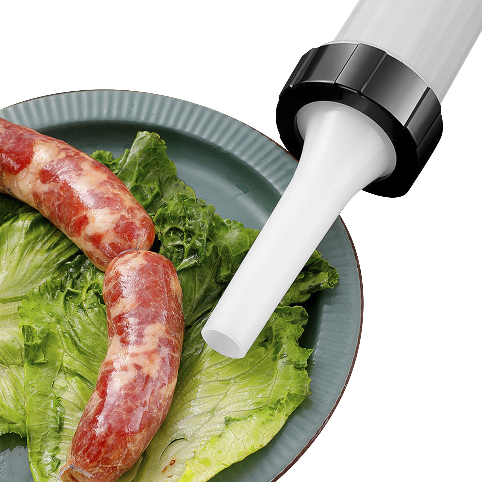 Hoypeyfiy piston-design operation allows quick sausage filling.