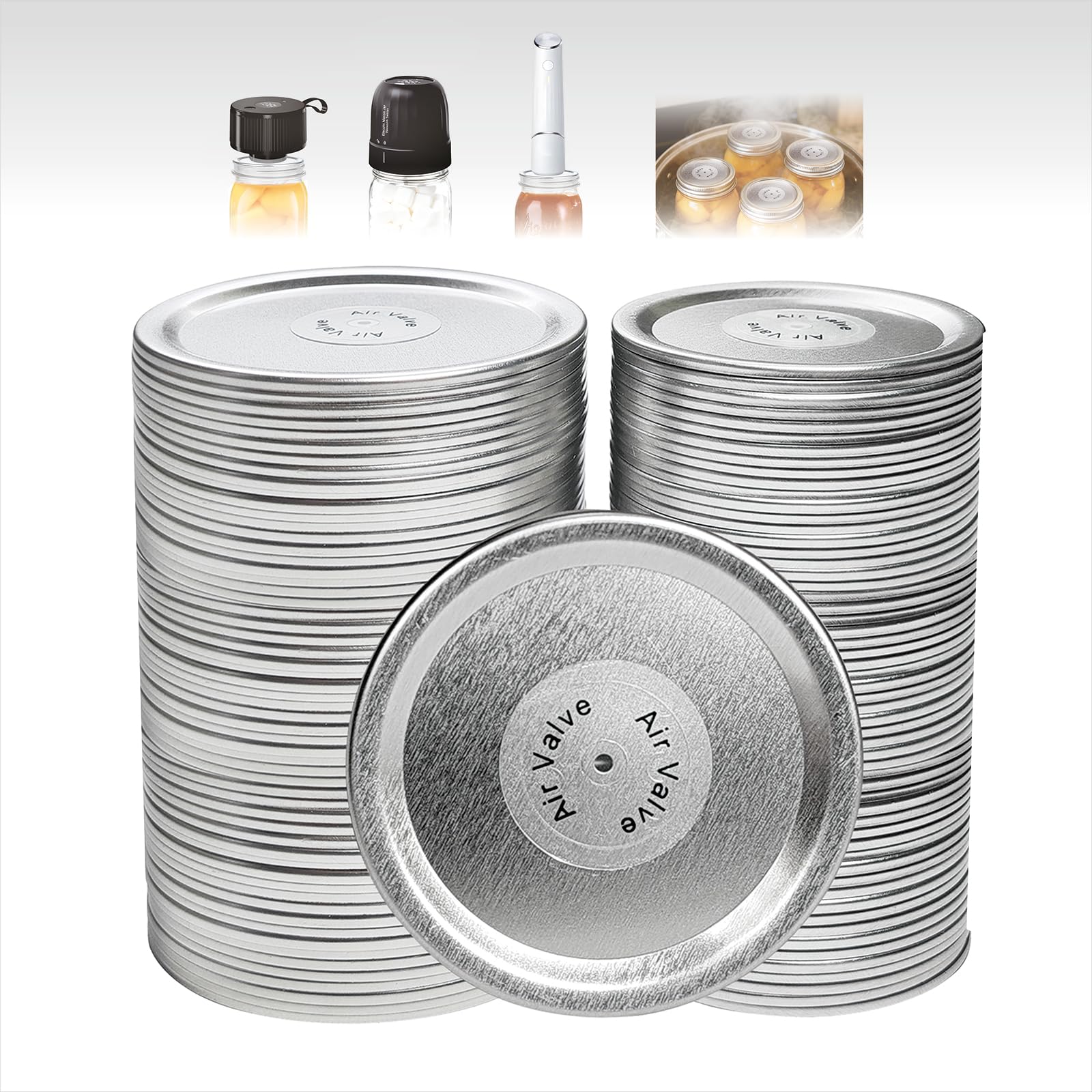Hoyphvel regular-mouth lids with air valve for vacuum sealing efficiency