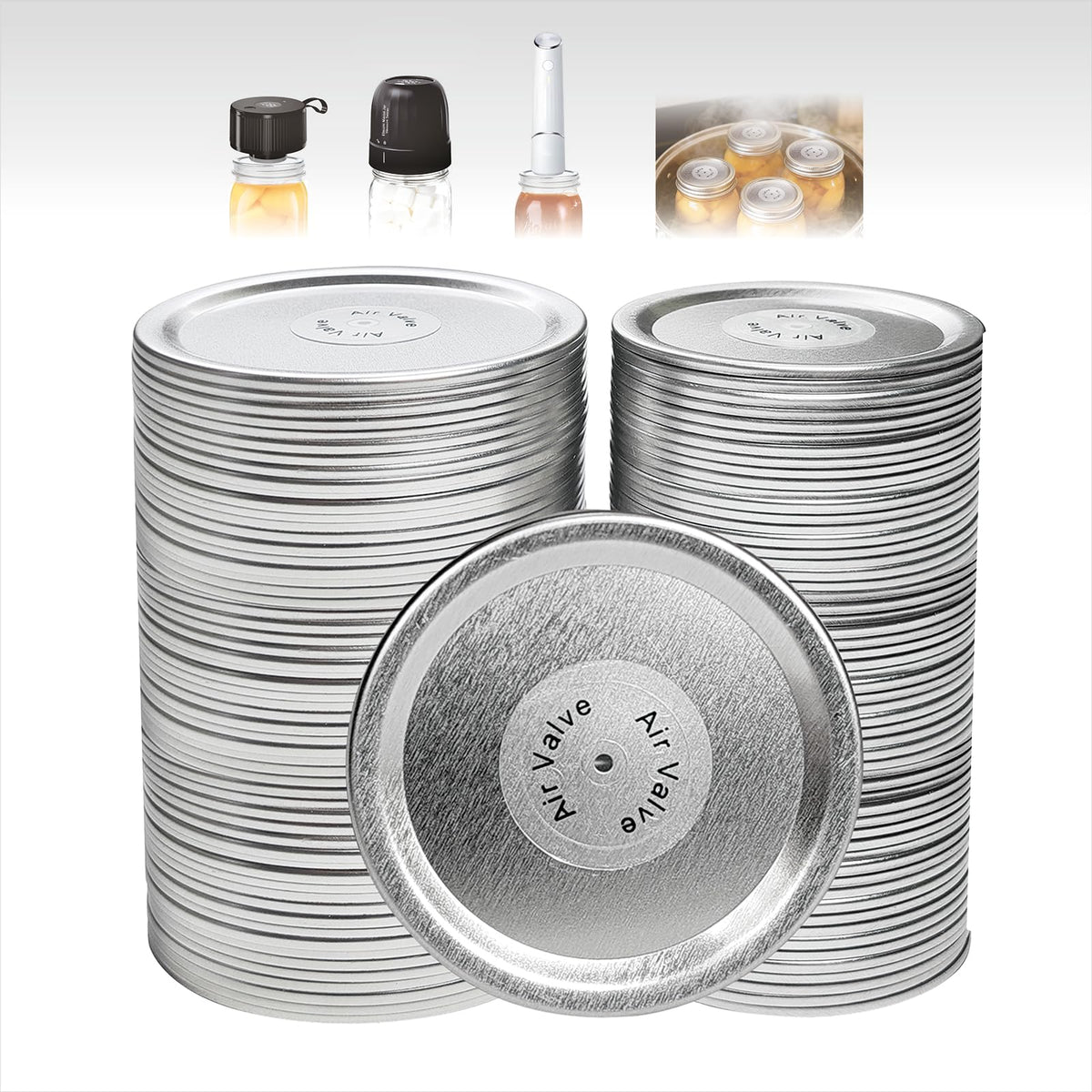 Hoyphvel regular-mouth lids with air valve for vacuum sealing efficiency