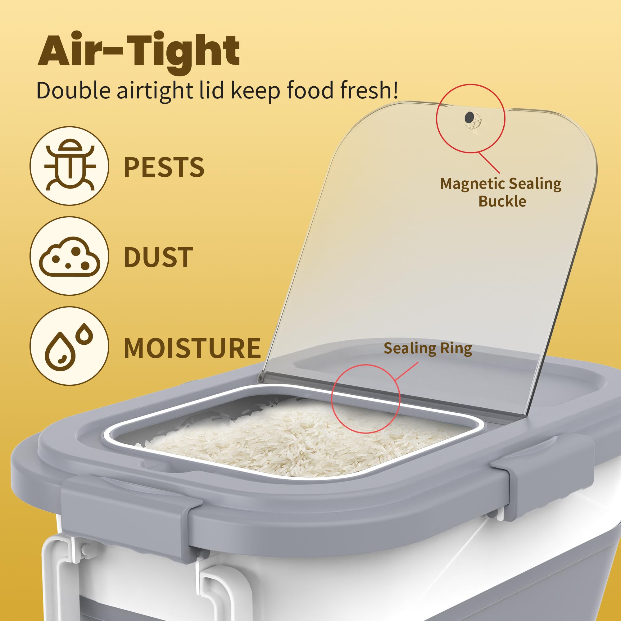 HOYTAMDAR desiccant slot aids moisture management inside lid.