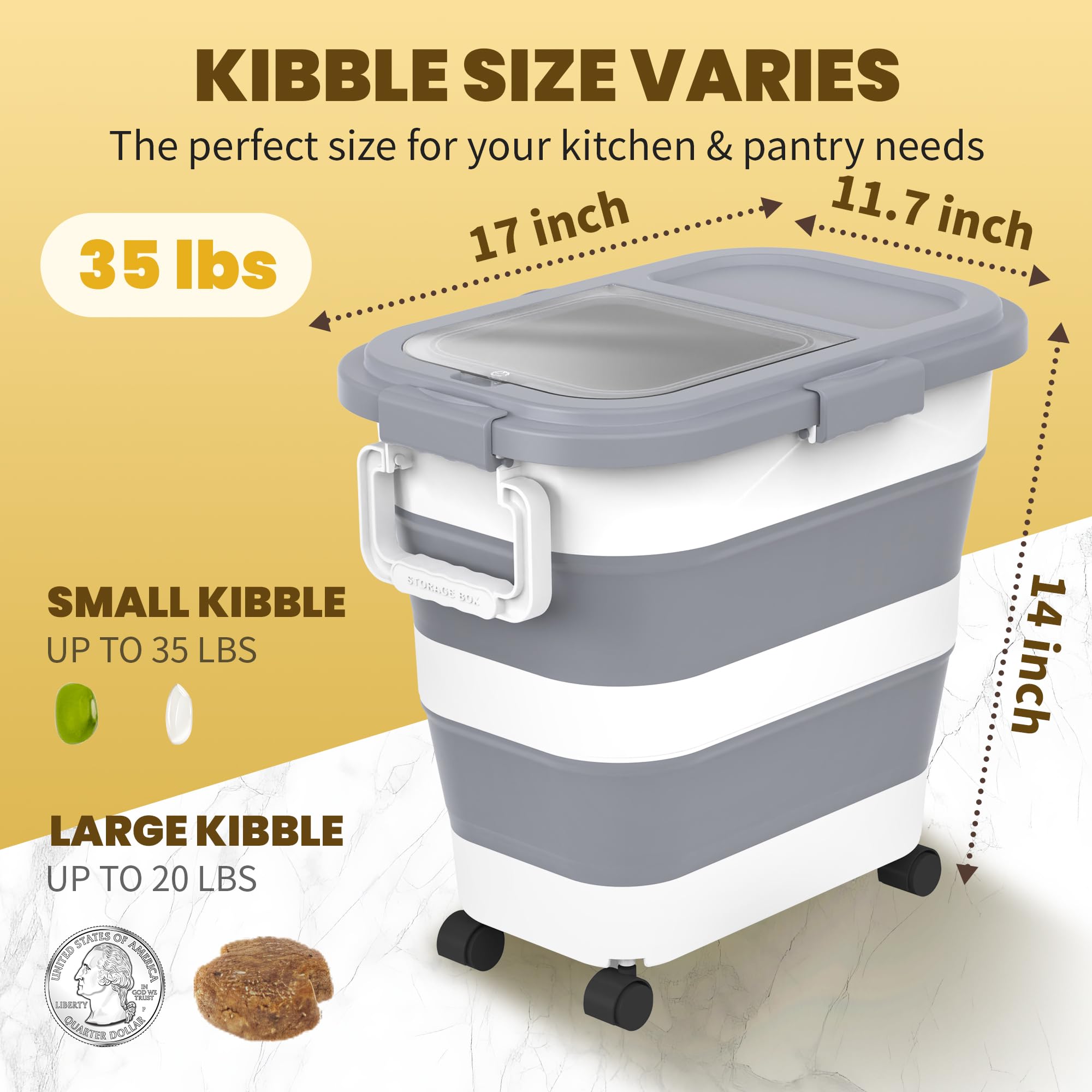 HOYTAMDAR compact collapsible rice storage saves pantry space.