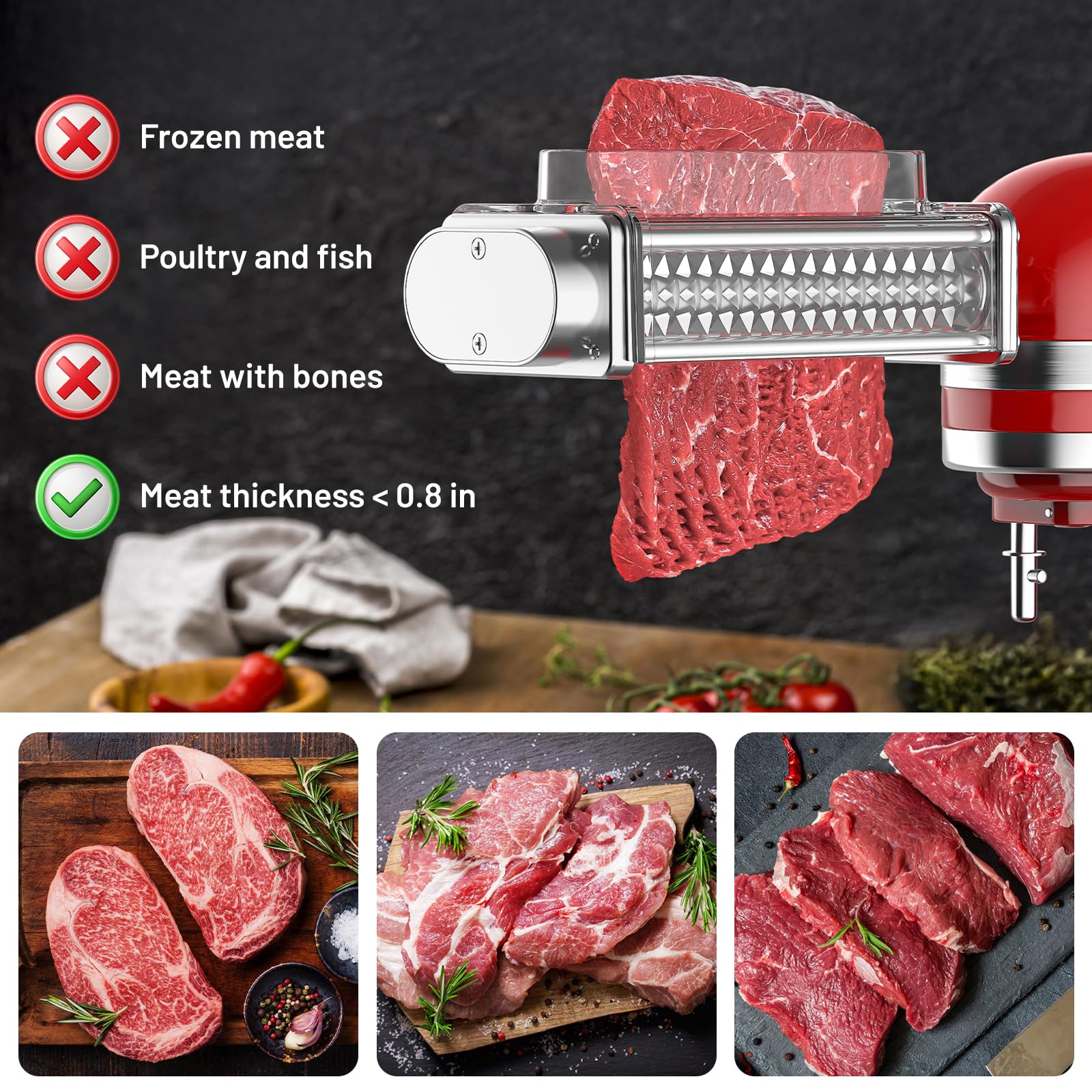 HOZODO attachment easily mounts to the KitchenAid power hub.