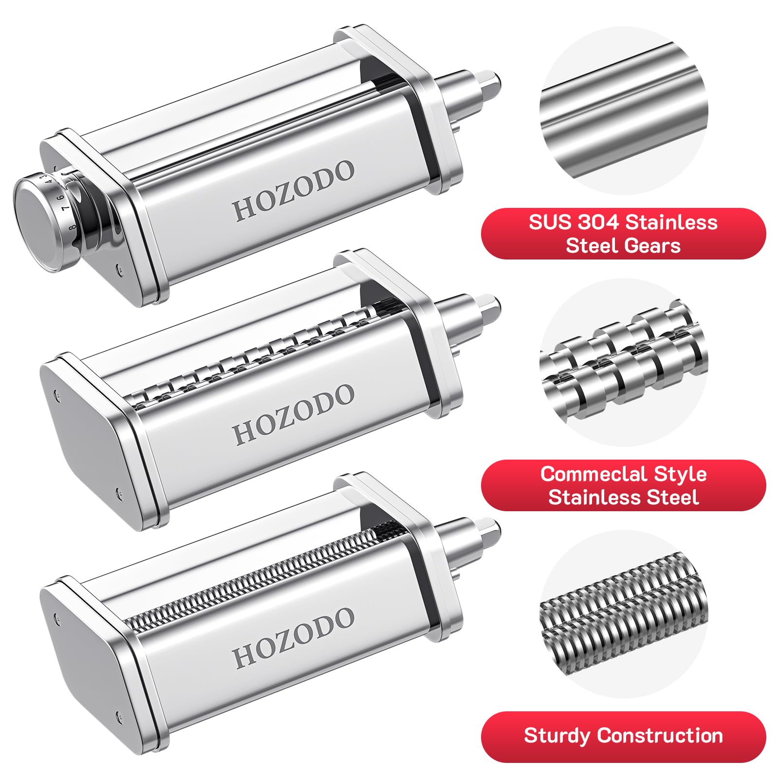 HOZODO fettuccine cutter creates 1.6 mm ribbons