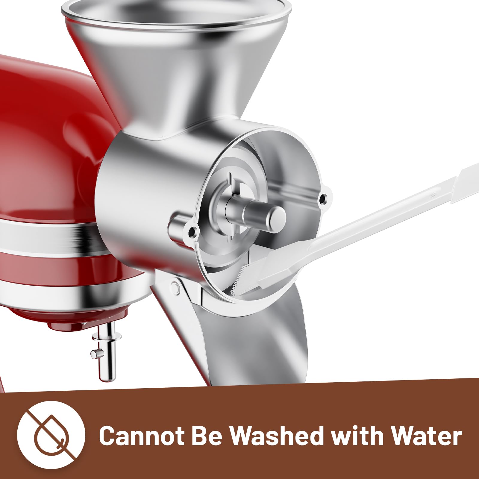 HOZODO Grain Mill Attachment for KitchenAid — compact design fits into KitchenAid setup.