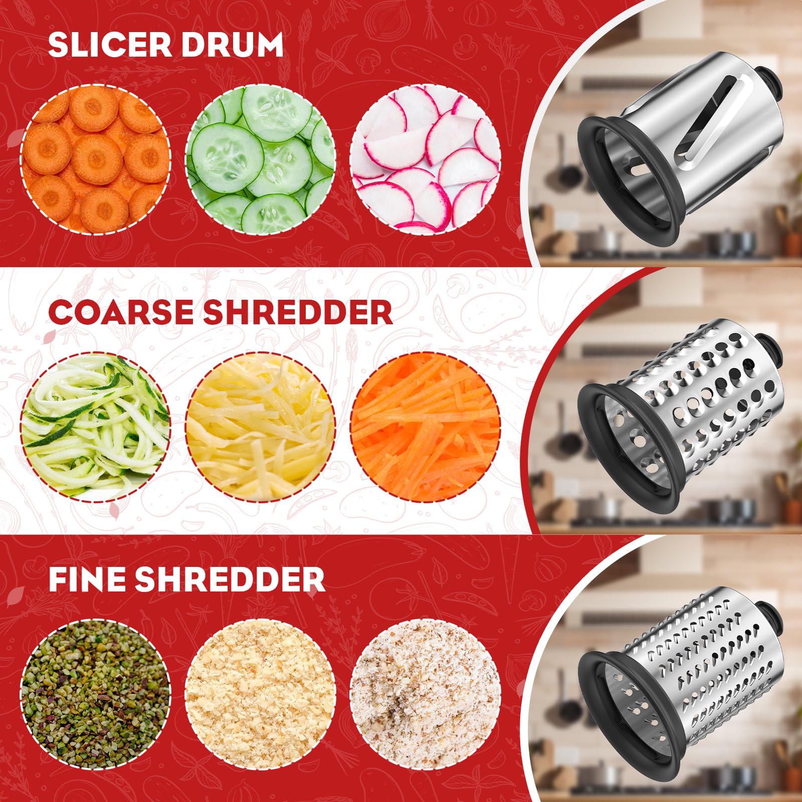 HOZODO removable food tray simplifies ingredient organization during prep.