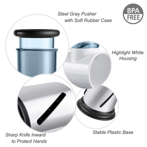HOZODO food pusher with soft-touch grip enhances safe handling during use.