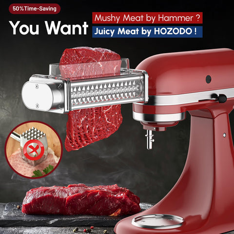 HOZODO transparent cover shows tenderizing action on meat.