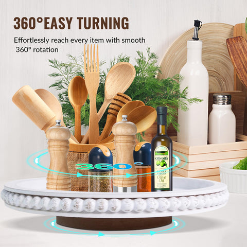 HPC Decor 12-inch lazy susan on dining table, 360-degree rotation