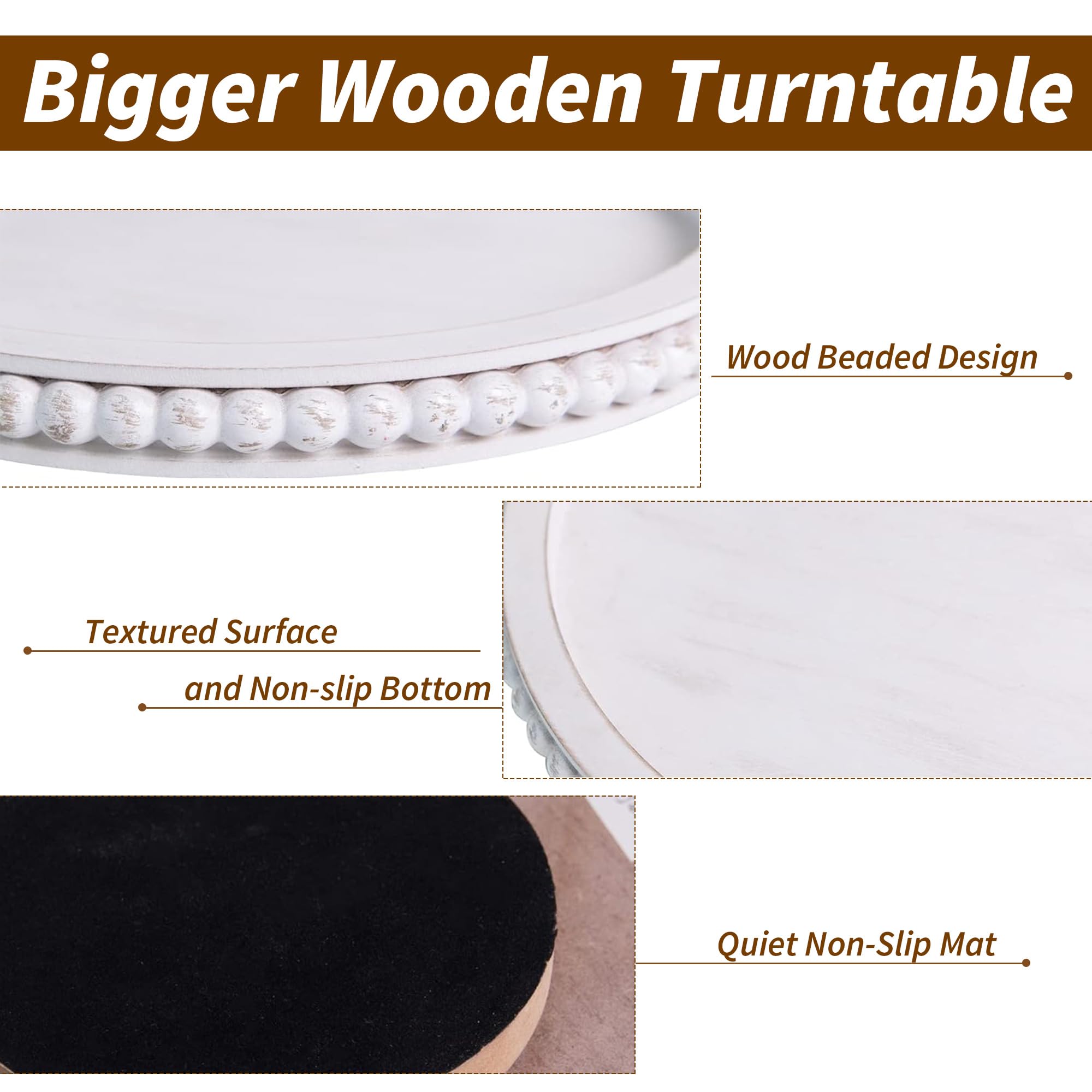 HPC Decor round beaded lazy susan displaying snacks neatly