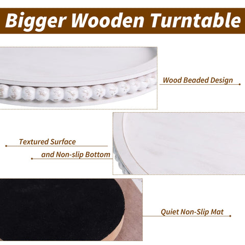 HPC Decor round beaded lazy susan displaying snacks neatly