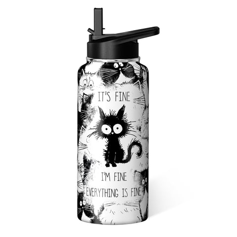 Hqhzaha cat water bottle 32oz with vacuum insulation for long-lasting heat or cold