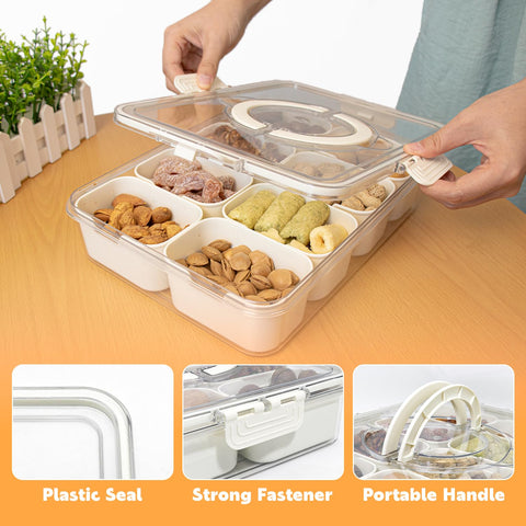 HRXFOZ portable snack box with clear container for visibility.