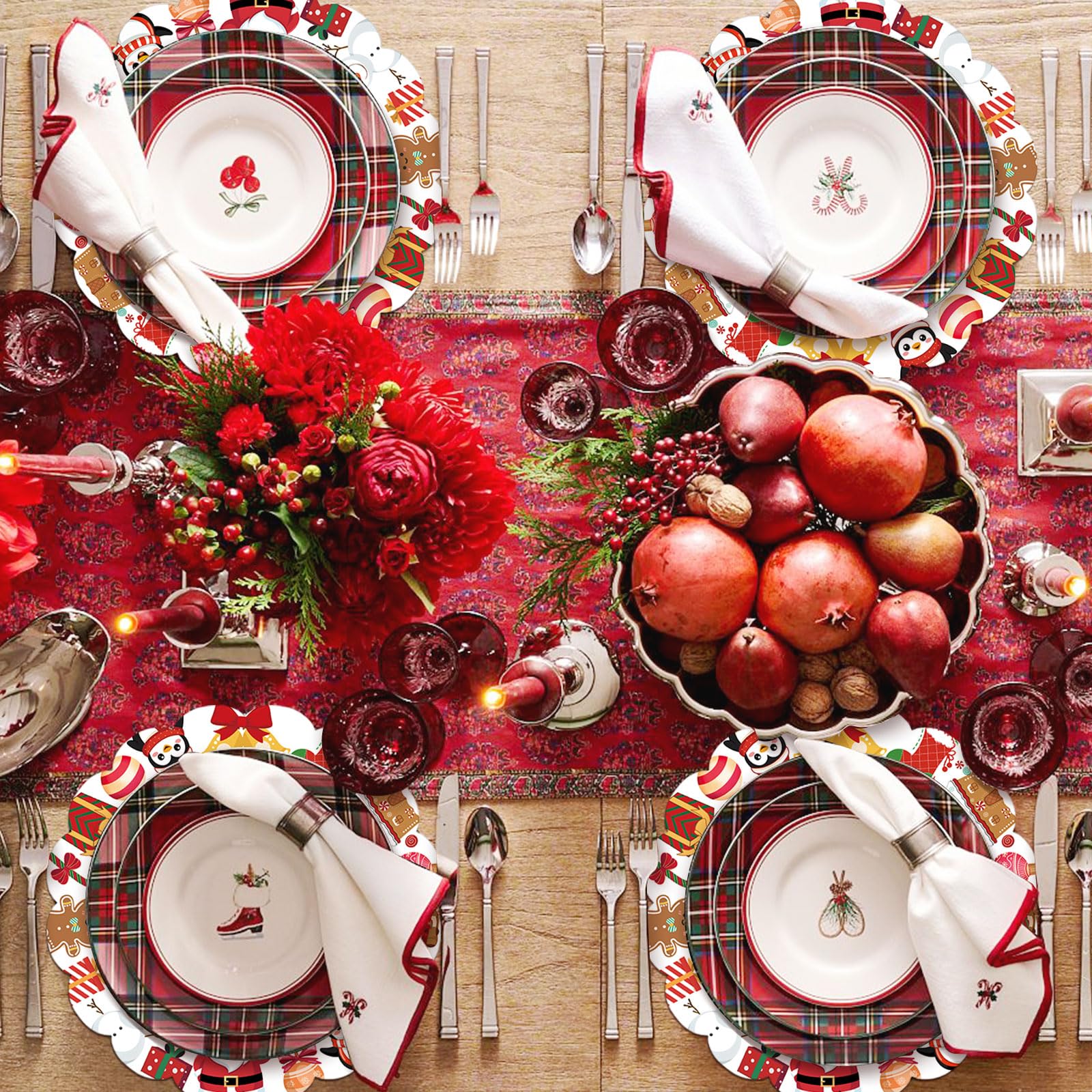 HSDSH bells-pattern placemats brighten dinner tables, ideal decor