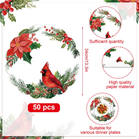 HSDSH Christmas holly berry pattern placemats brighten the dining setup