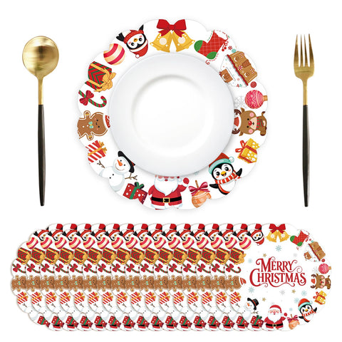 HSDSH Christmas placemats 50-pack for festive table setting and quick cleanup