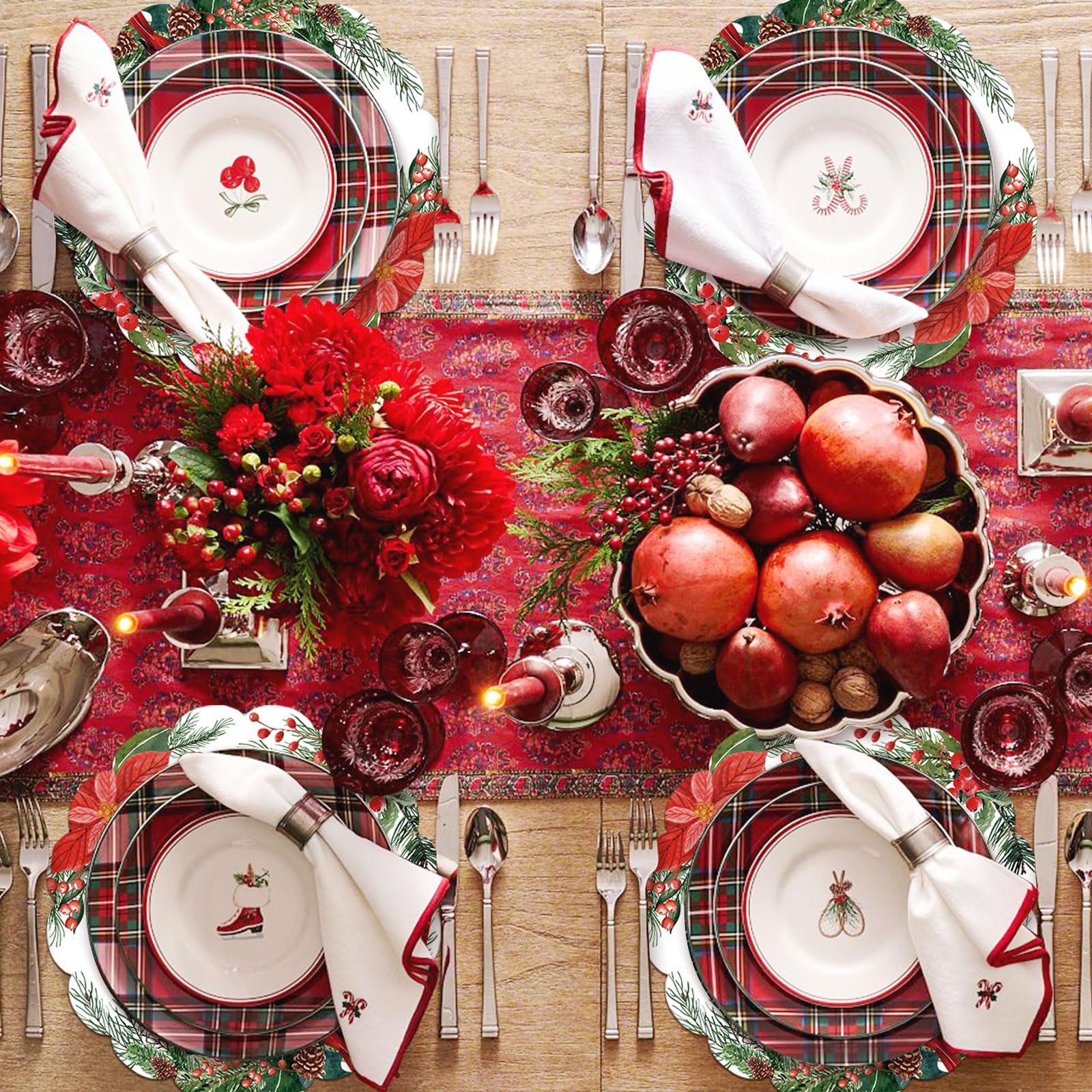 HSDSH disposable Christmas table mats simplify post-meal cleanup