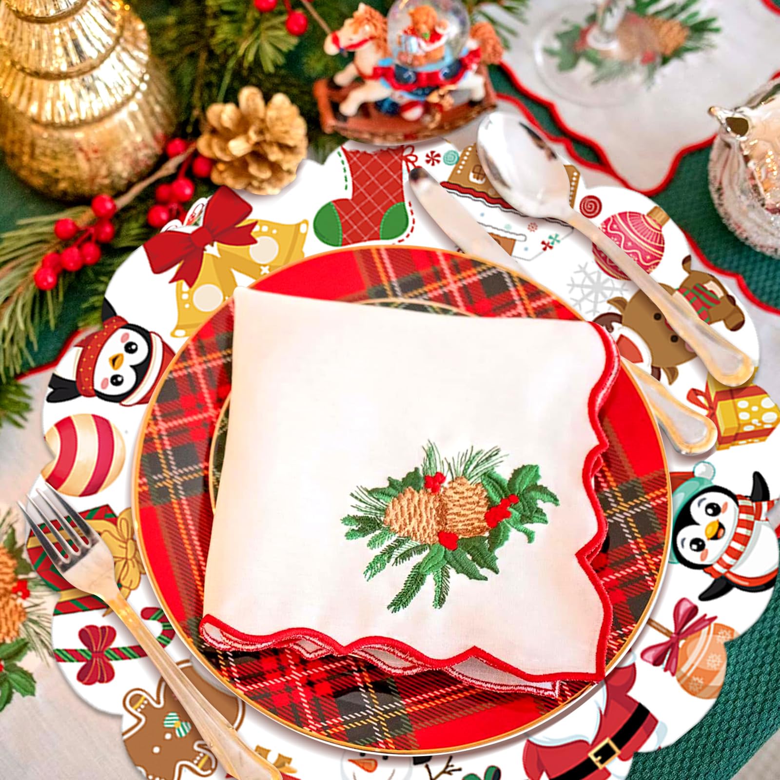 HSDSH disposable Xmas mats for hassle-free party setup
