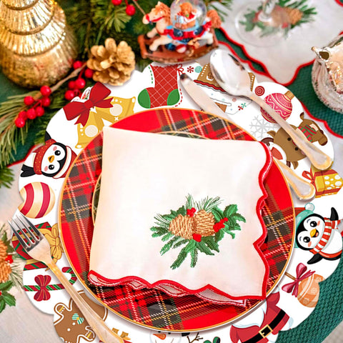 HSDSH disposable Xmas mats for hassle-free party setup
