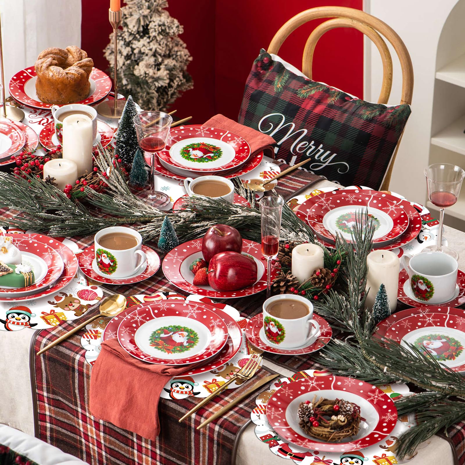 HSDSH snowman-pattern placemats evoke winter cheer at gatherings
