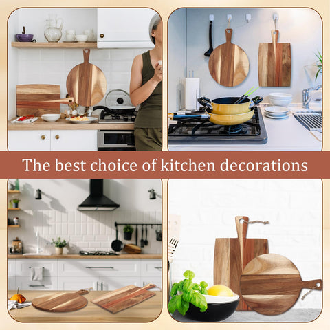Hsei acacia board showcases natural grain while serving appetizers and fruit.