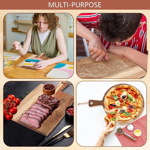 Hsei round and rectangular boards offer flexible serving and prep options.