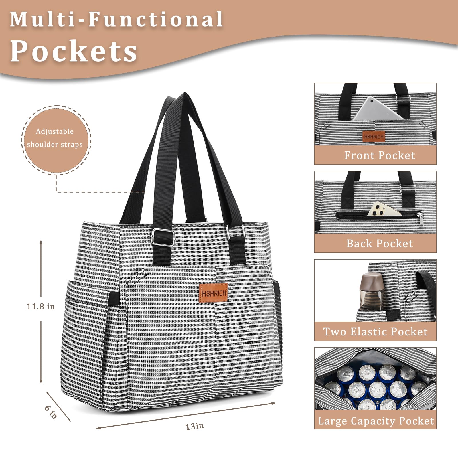 HSHRICH insulated liner close-up highlights food-grade barrier that keeps meals fresh