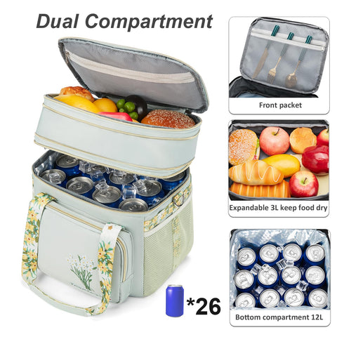 HSHRICH lunch bag open compartment reveals dual-insulated area for meals.