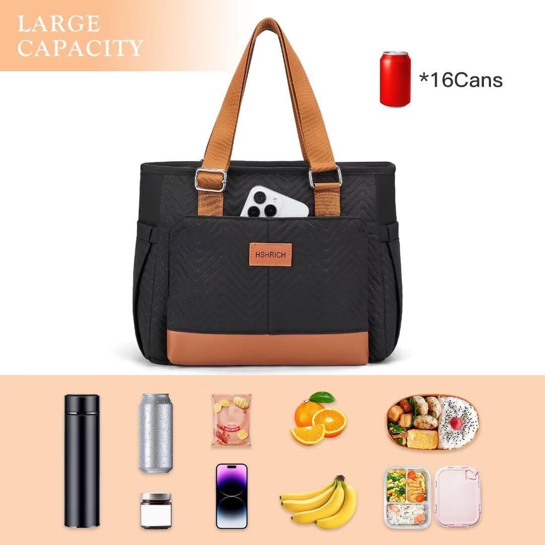 HSHRICH lunch bag leakproof aluminium lining protects contents during commutes