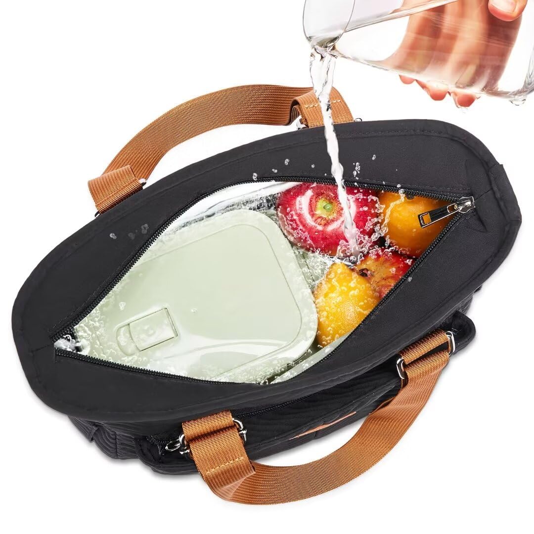 HSHRICH lunch bag waterproof fabric shields contents from spills and rain