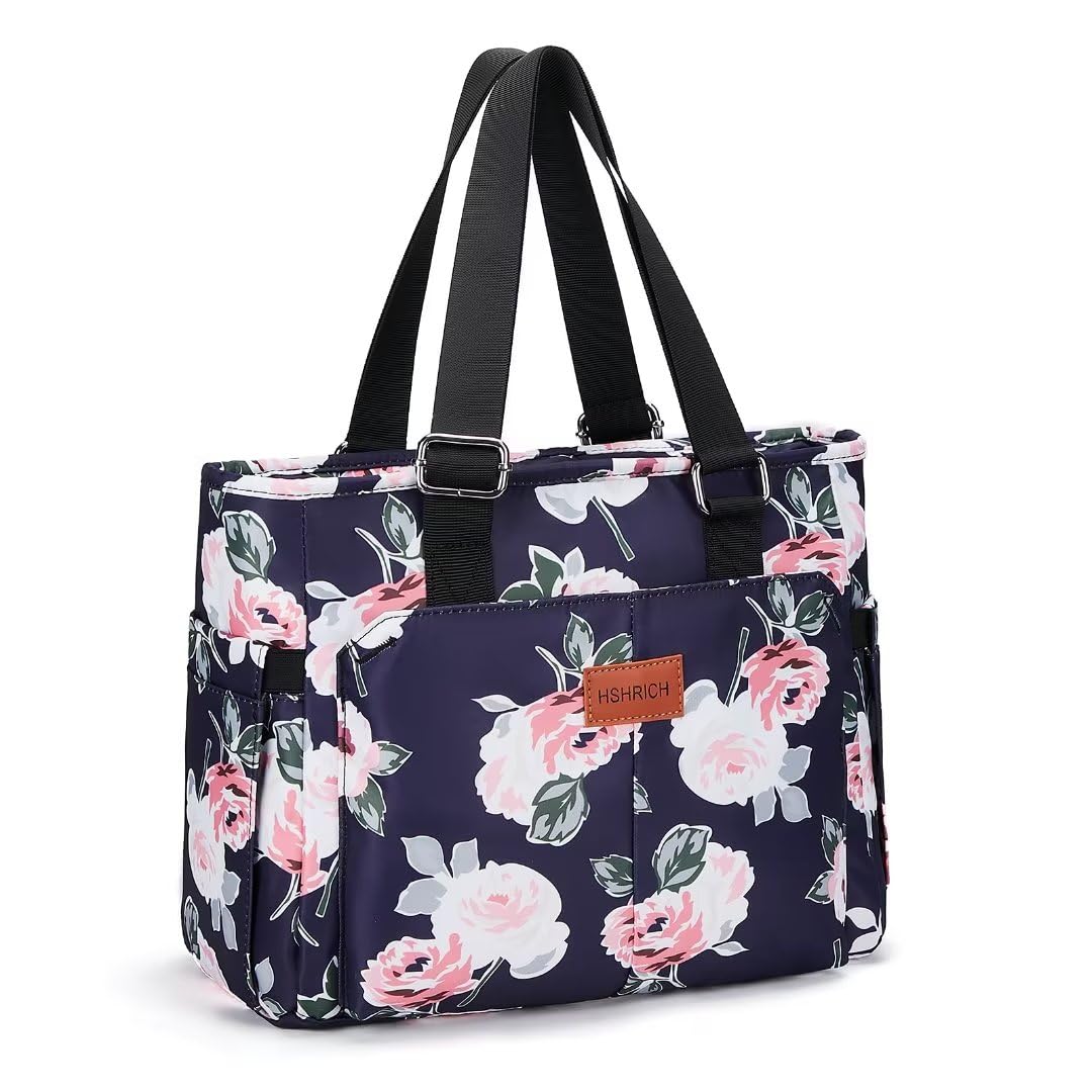 HSHRICH Peony lunch bag front view with insulated exterior and easy access