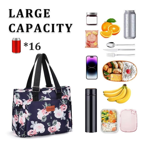 HSHRICH Peony lunch bag interior insulation view illustrating 6mm foam layer