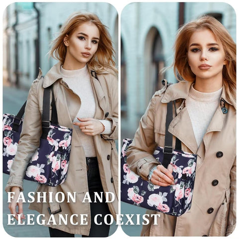 HSHRICH Peony lunch bag removable shoulder strap enables hands-free transport