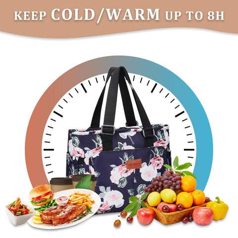 HSHRICH Peony lunch bag top handle design for versatile carrying