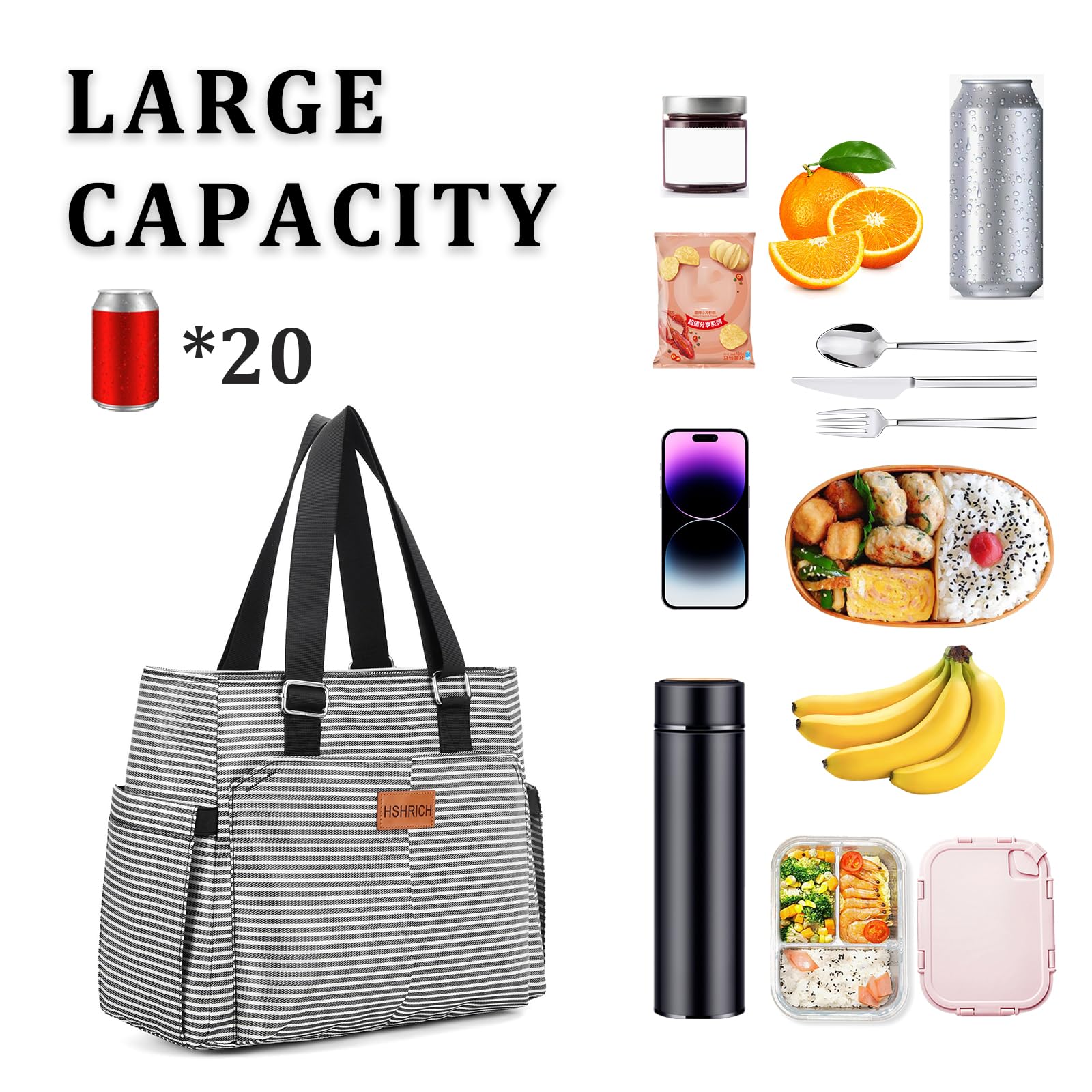 HSHRICH side pockets detail for bottle, utensils, and essentials organization