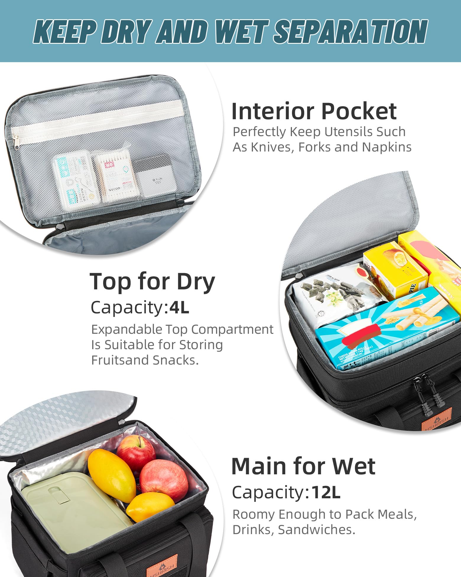 HSHRISH lunchbox tactical webbing design with patch points for personalization.