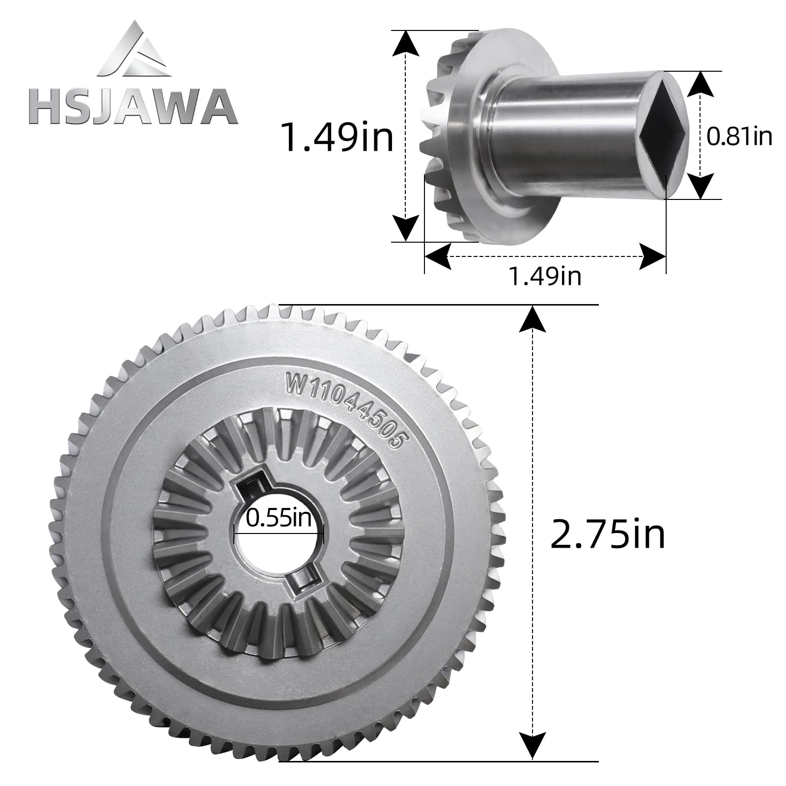 HSJAWA W11192794 gear hub kit inside pack, includes compatible center and hub gears.