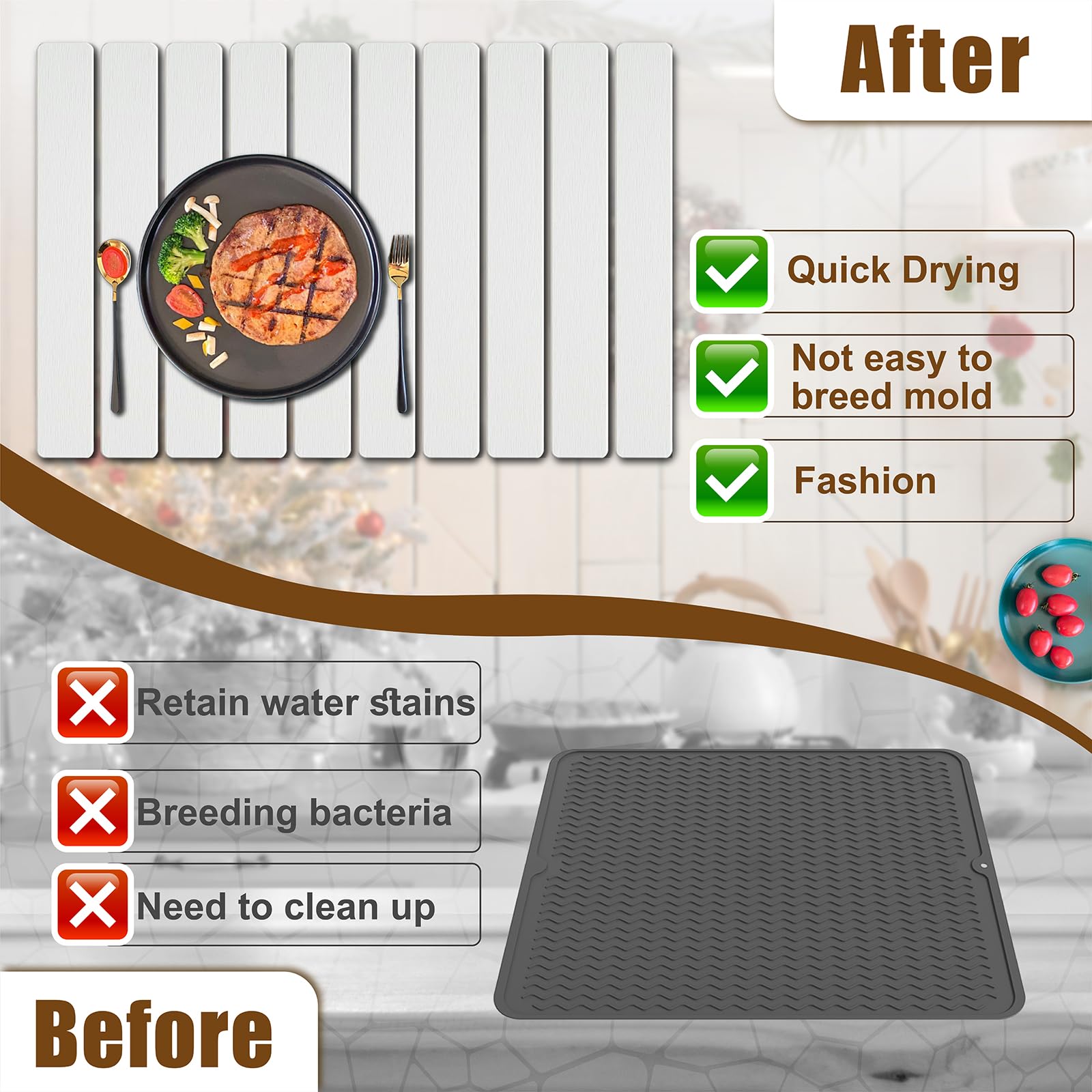 HSPROACC versatile stone mat used as bath stone mat or counter mat