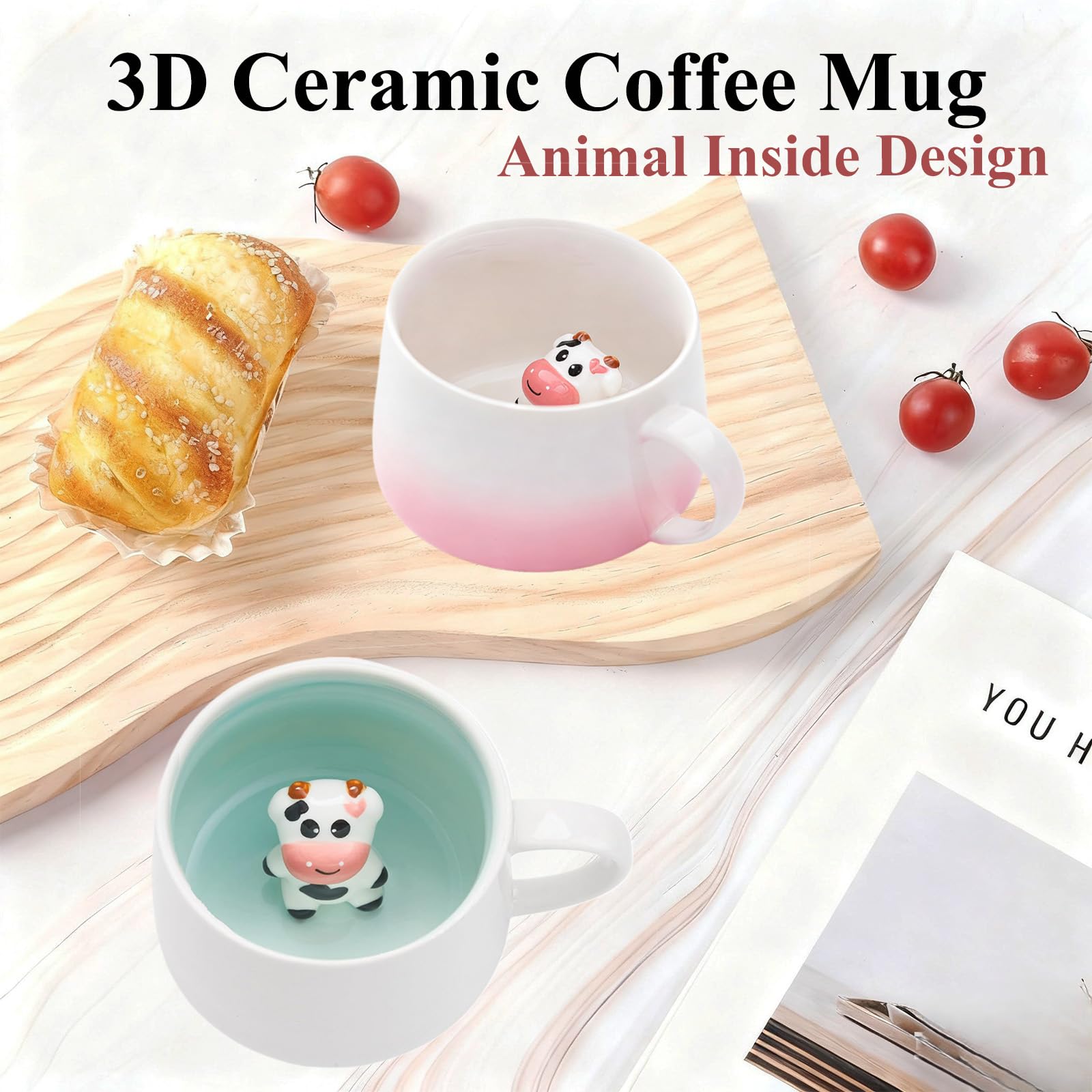HS&ROXIN Pink Cow mug shown as a delightful gift idea