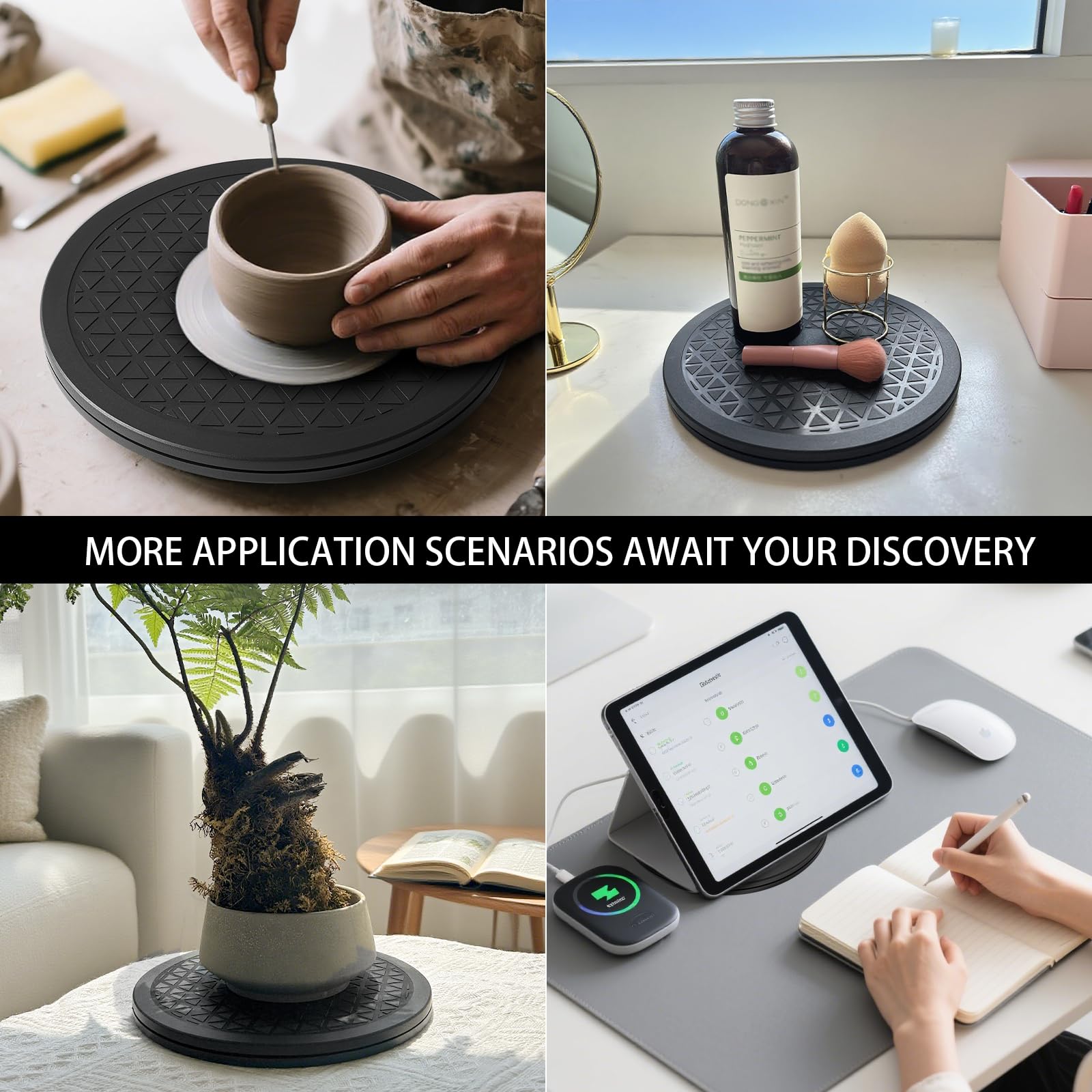 HSTECH two-pack lazy susan set for convenient home organization