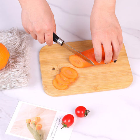 HTB bamboo cutting boards compact design saves counter space.